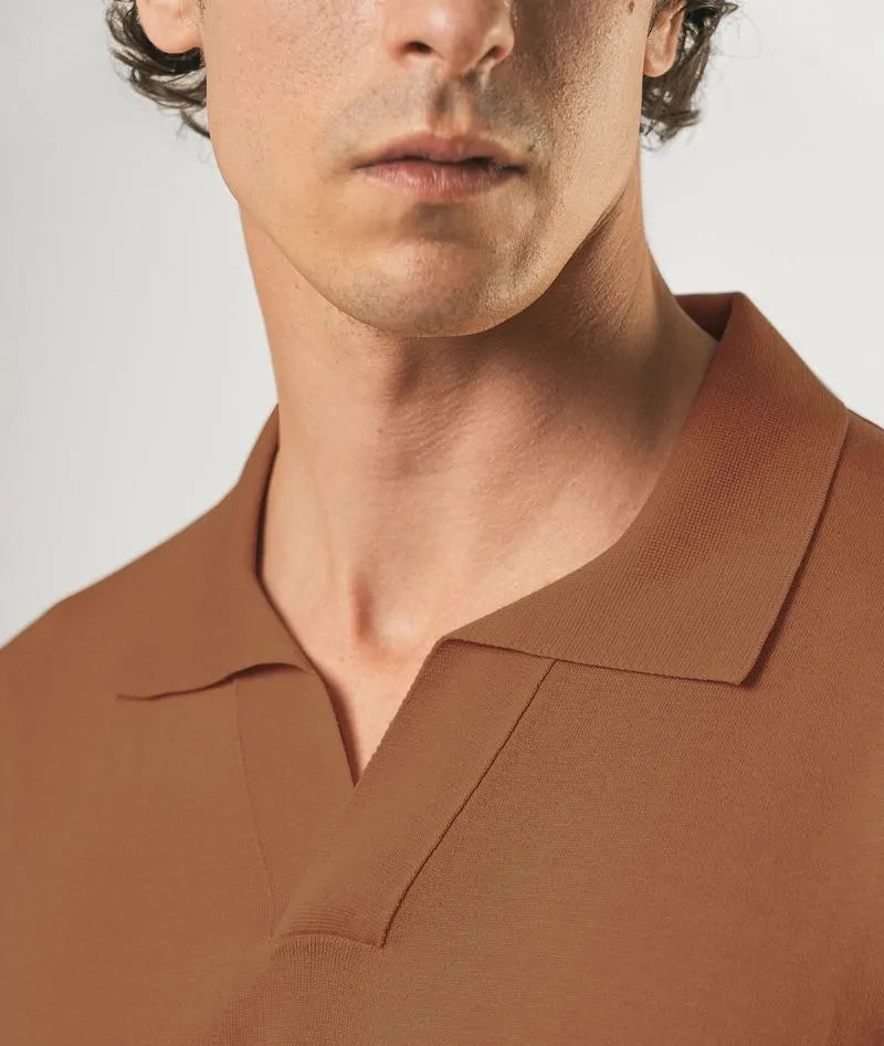 Silk Polo Tulum Red Basic Light Kintwear