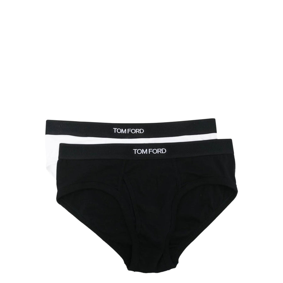 Cotton Slip-On Underwear With Logo Waistband White/black Cotton: 95. Briefs & Boxers