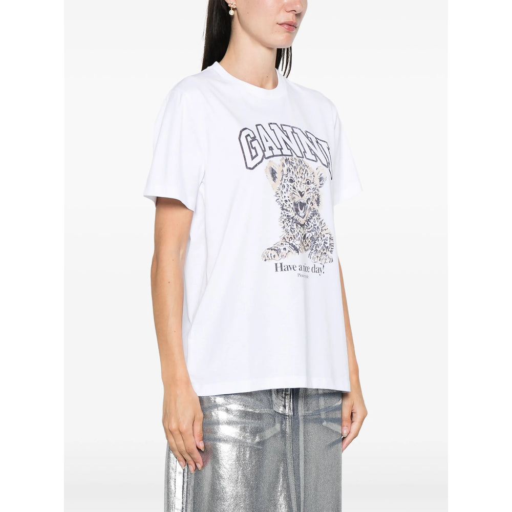 T-Shirt Ganni Grey Organic Cotton: 100. T-shirts