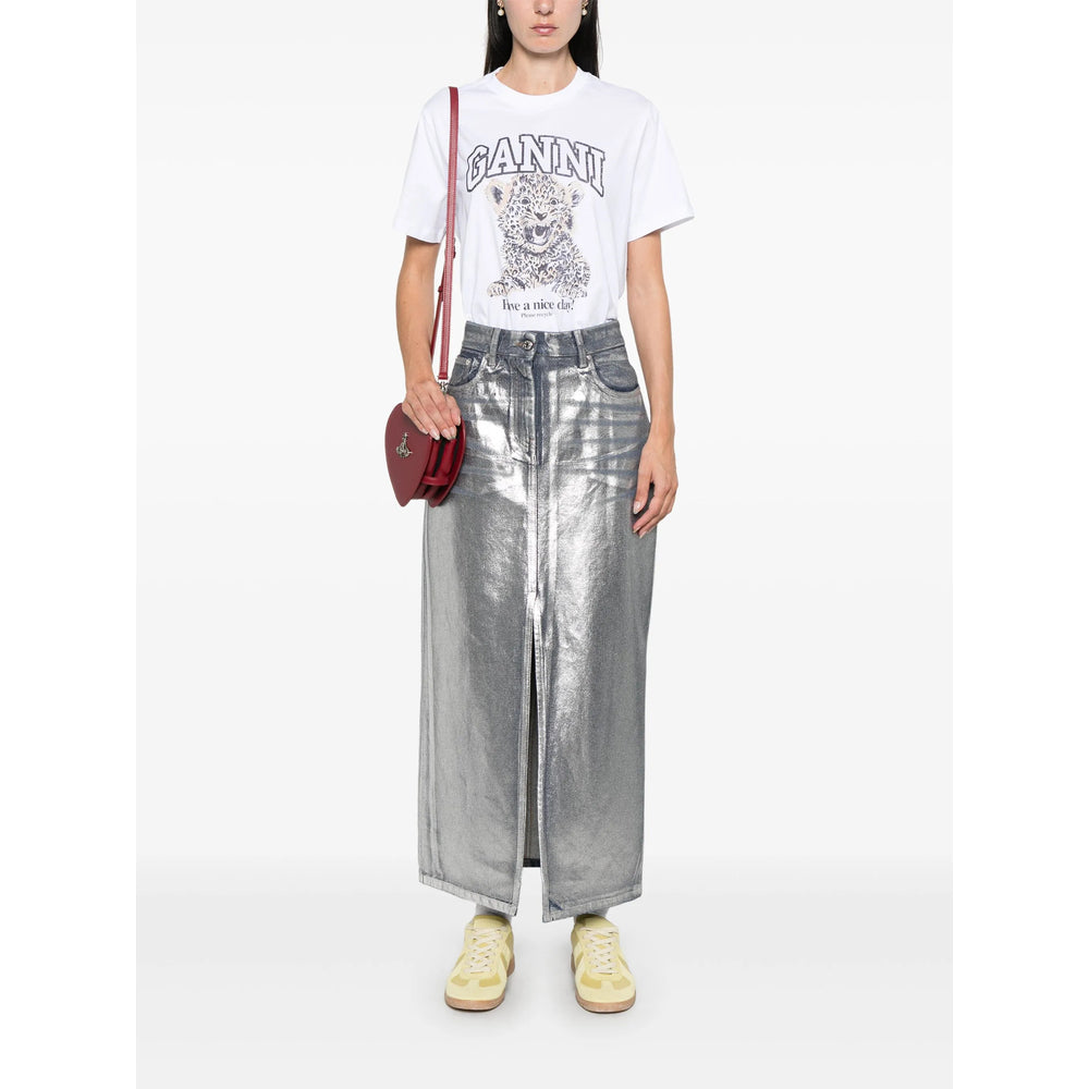 T-Shirt Ganni Grey Organic Cotton: 100. T-shirts