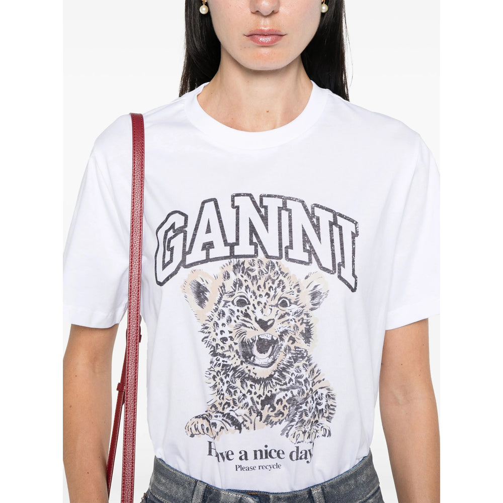 T-Shirt Ganni Grey Organic Cotton: 100. T-shirts