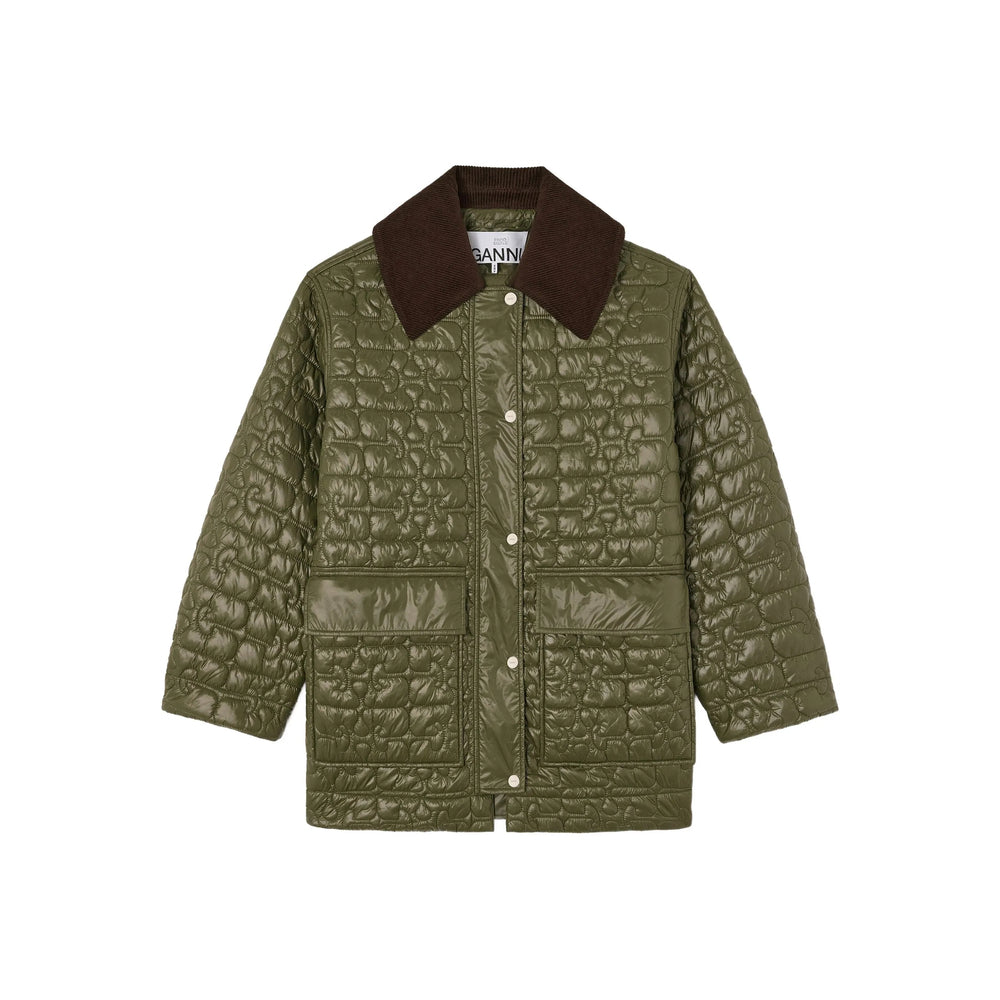 Outerwear Ganni Green Fabric: 100. Outerwears