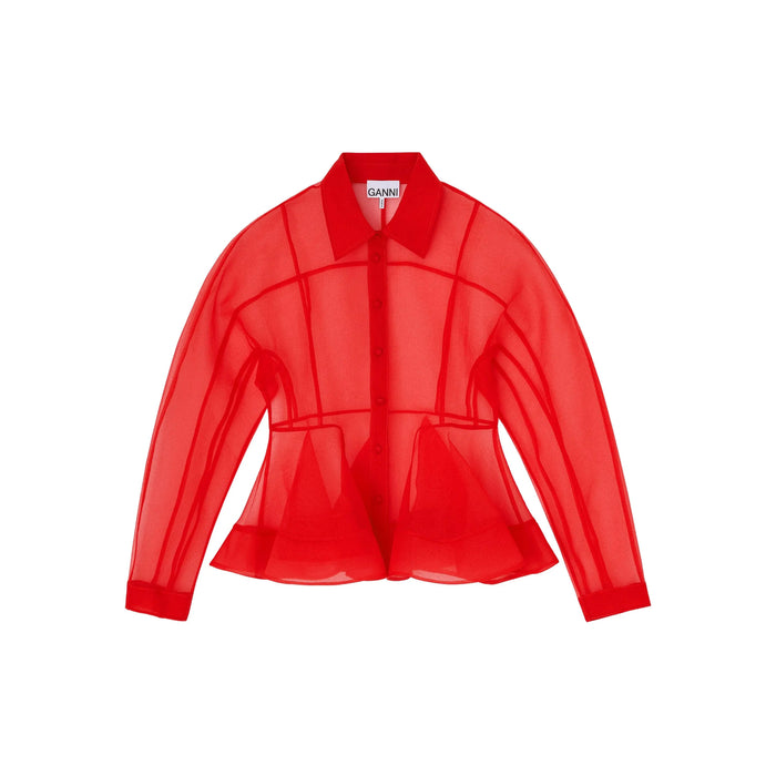 Shirt Ganni Red Lining Polyester: 100