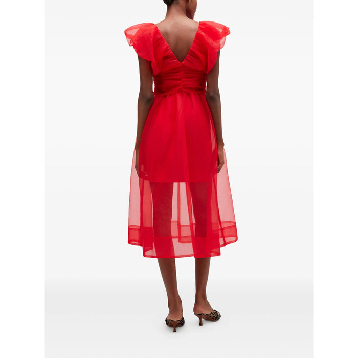 Dress Ganni Red Fabric: 100