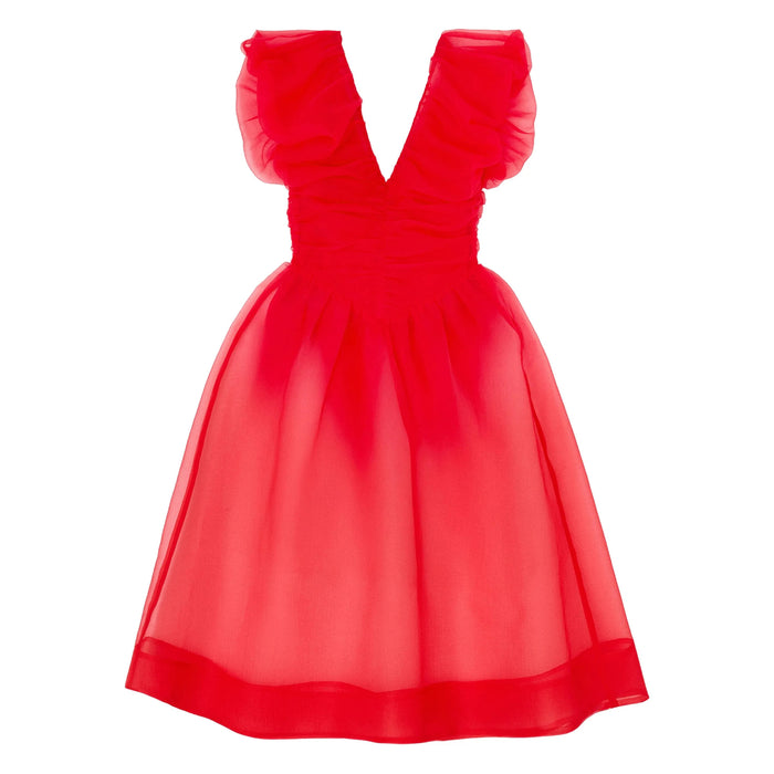 Dress Ganni Red Fabric: 100