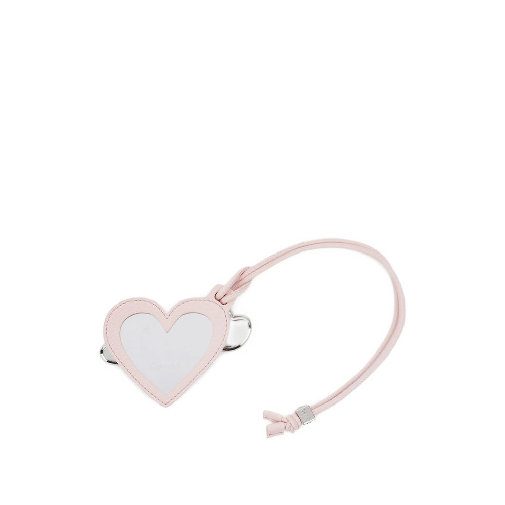 Keyring Ganni Pink Calf Leather: 100. Keyrings