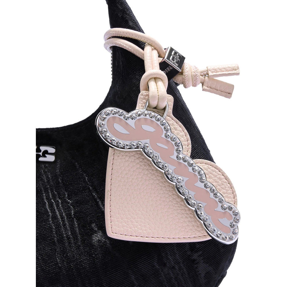Keyring Ganni Pink Calf Leather: 100. Keyrings