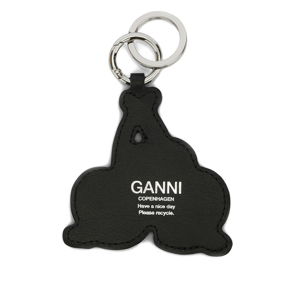 Keyring Ganni Black/red Calf Leather: 100. Keyrings