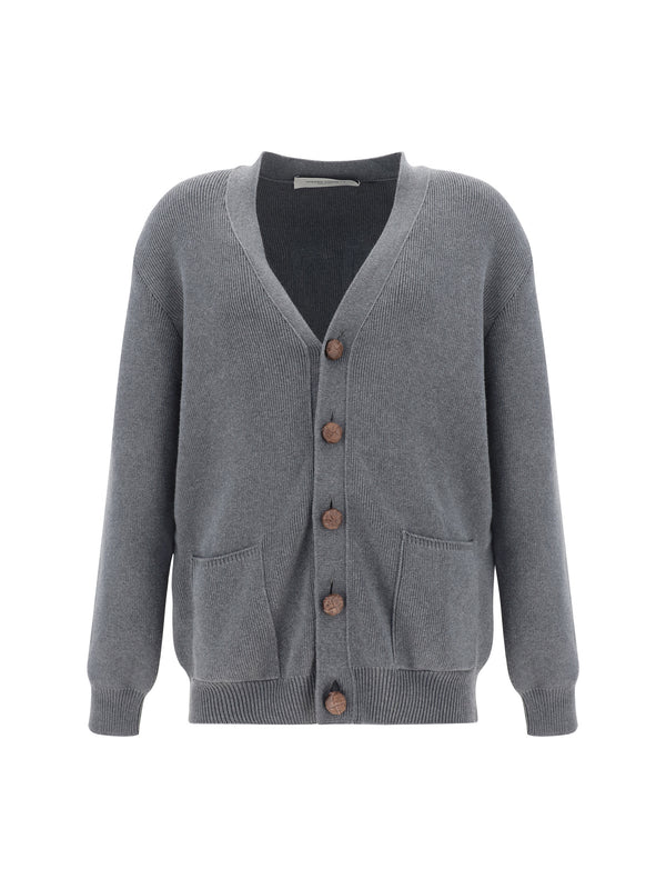 Cardigan Dark Grey Melange Cotton