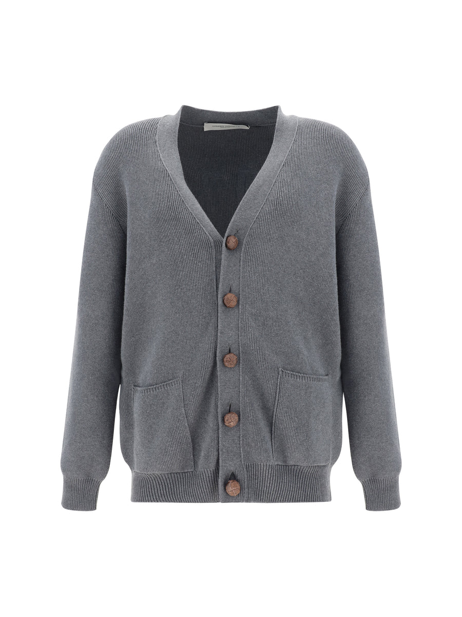 Cardigan Dark Grey Melange Cotton