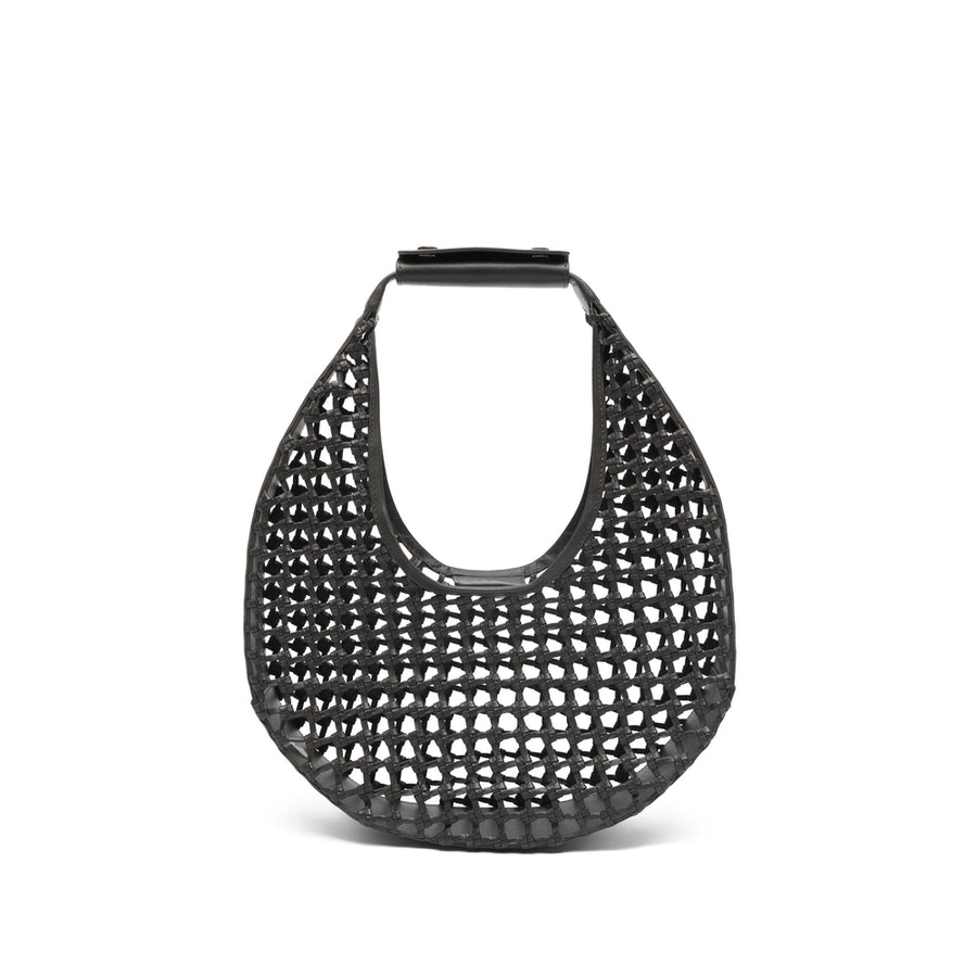 Brown Woven Design Top Handle Bag Calf Leather: 100. Tote