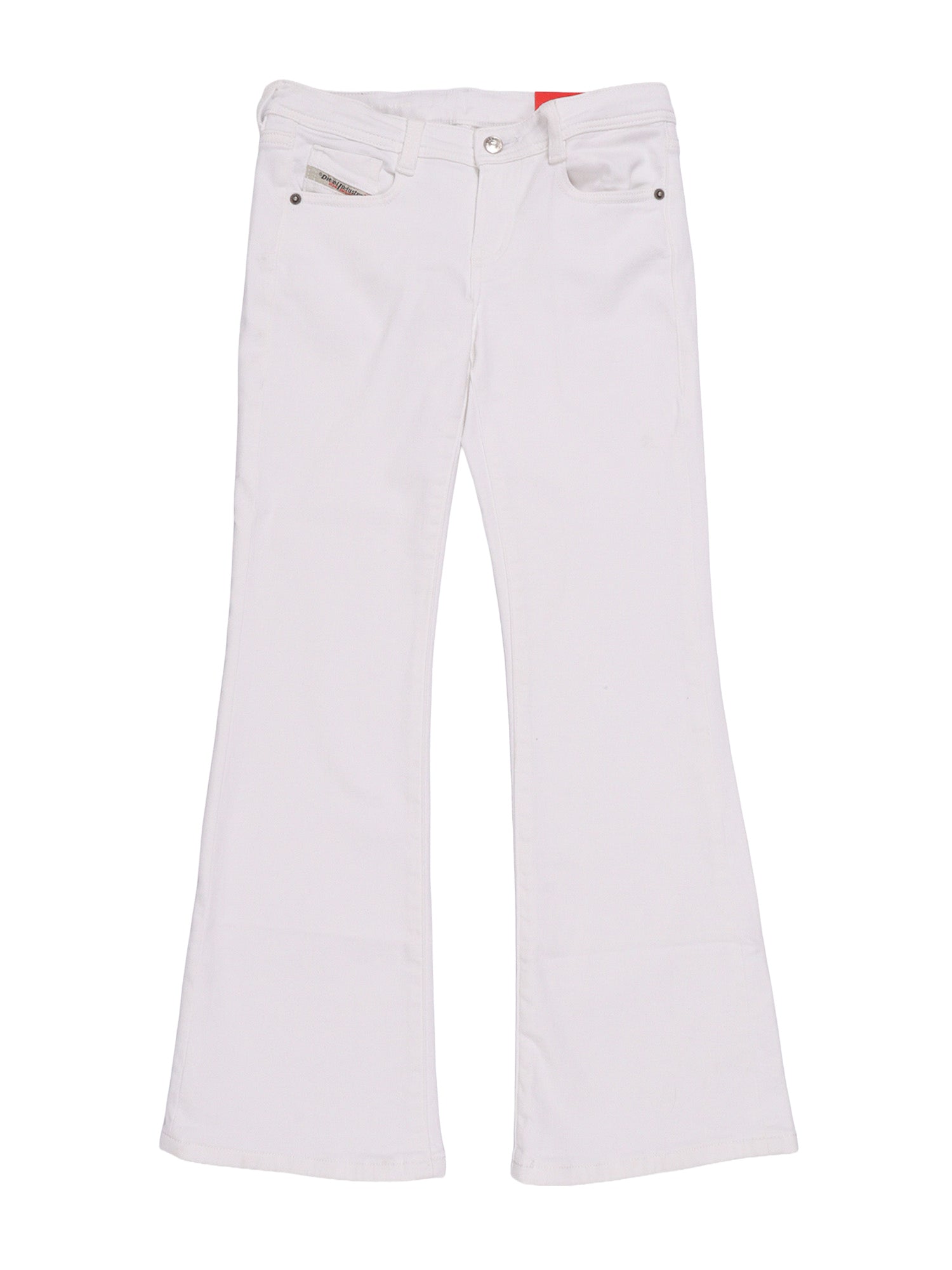 5 pockets White Cotton Elastane Jean