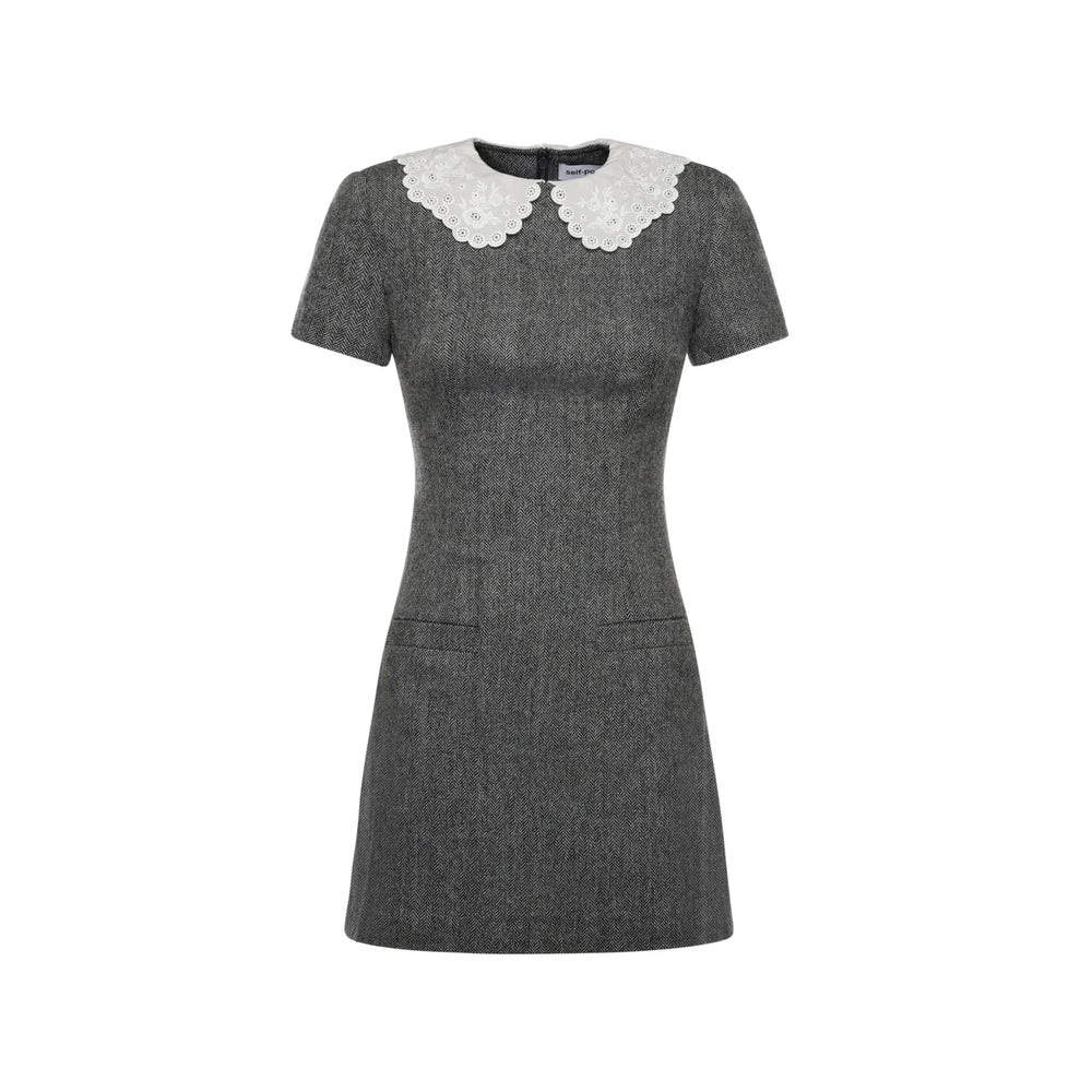 Dress Self-Portrait Grey Cotton: 100