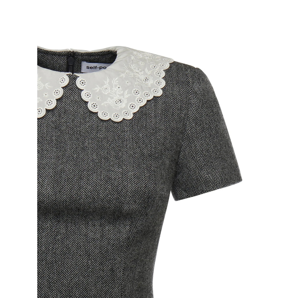 Dress Self-Portrait Grey Cotton: 100
