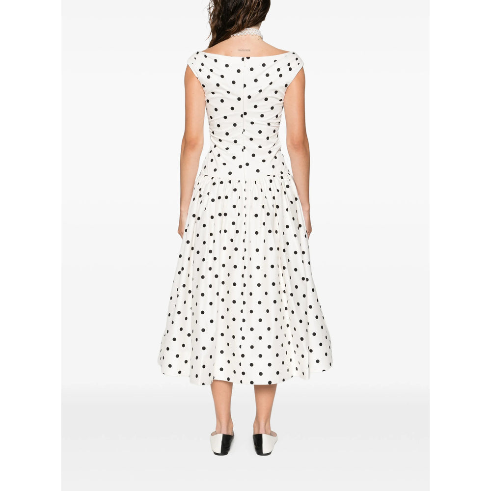 Dress Self-Portrait White/black Cotton: 100