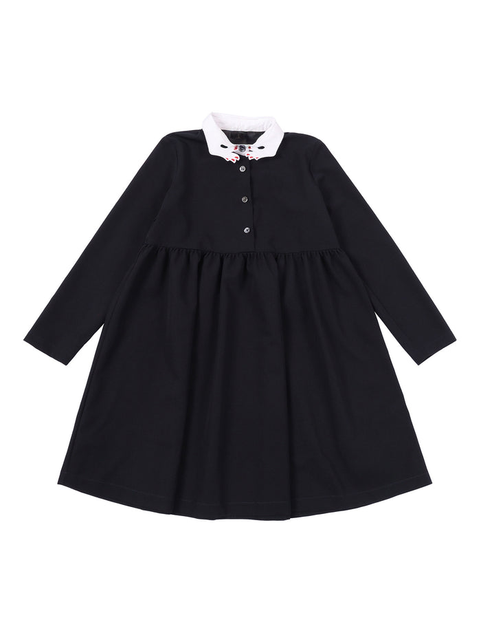 BLUE DRESS WITH HANDS INSERT