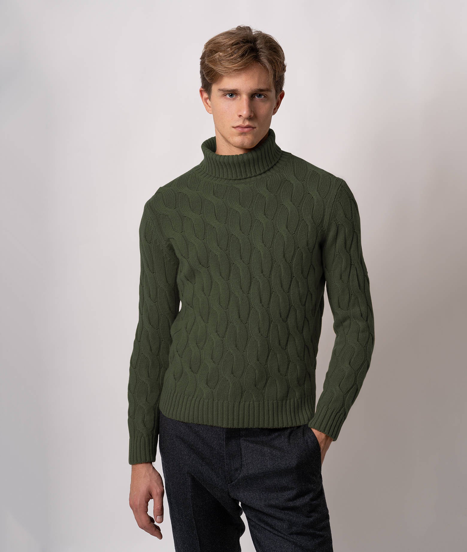 Turtleneck Cashmere Sweater Lapponia Beige Maglieria Dis/lav Pesante