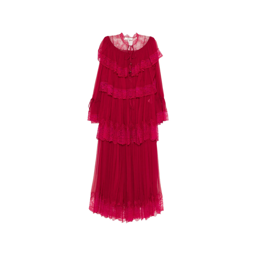 Cocktail Dress Pink Silk Lace & Party