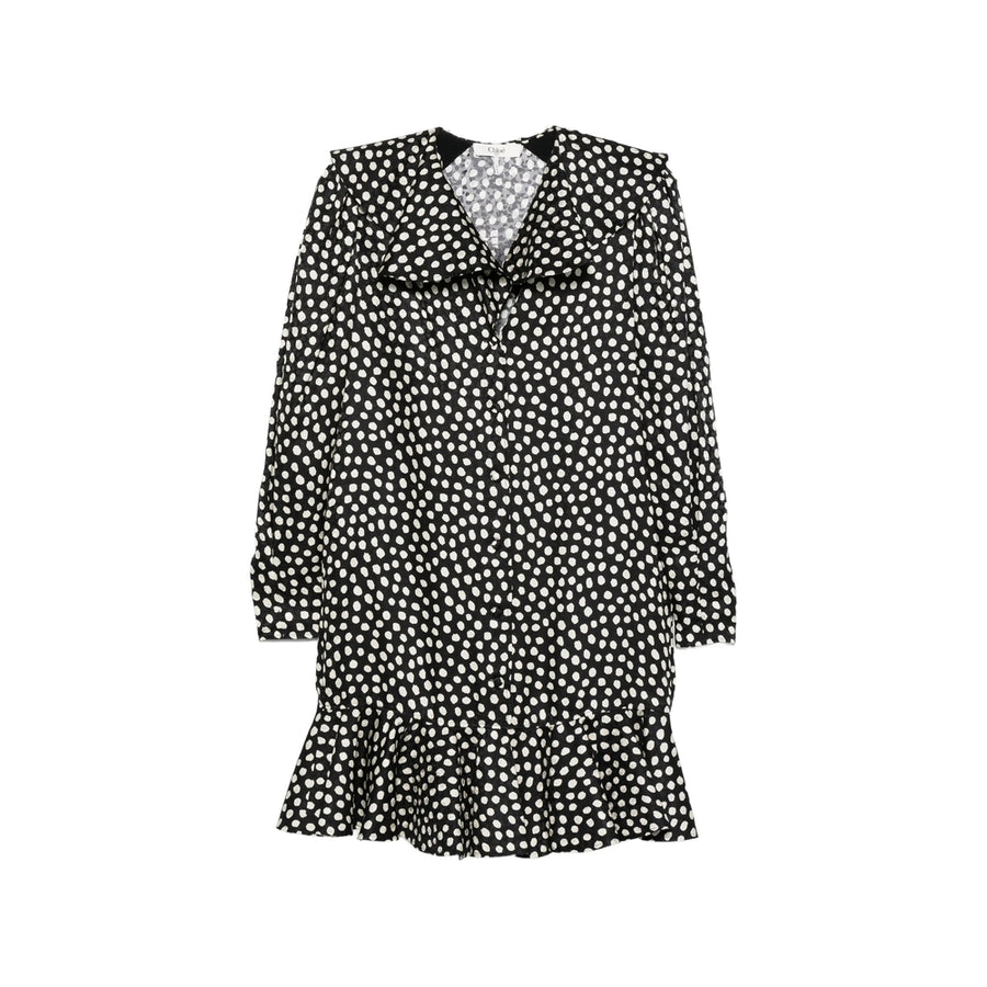 Silk Polka Dot Dress Black Outer: Silk; Lining: Acetate Day