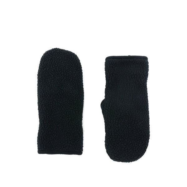 Black Sherpa Texture Mitten Design Polyester: 100. Glove