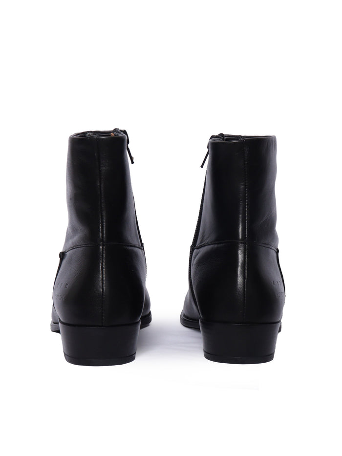 Ankle Boots Black Cow Leather Booties
