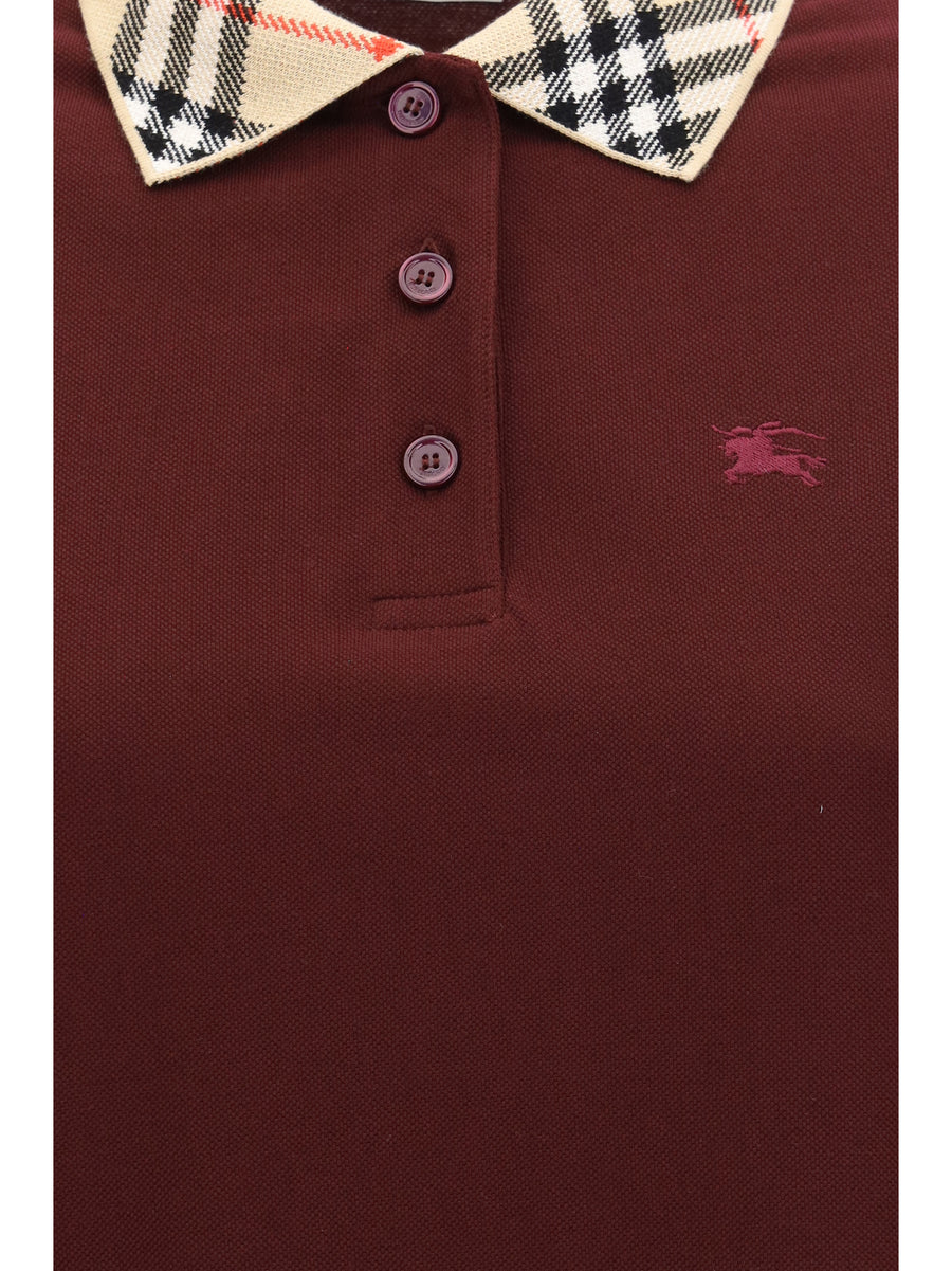 Polo-Style Cotton Dress Vineyard Red