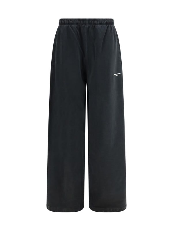 Cotton Sweatpants Washed Black Pant
