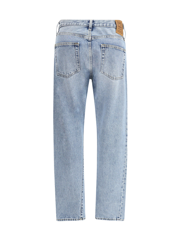 Jeans Twisted Seam Worn Blue Cotton