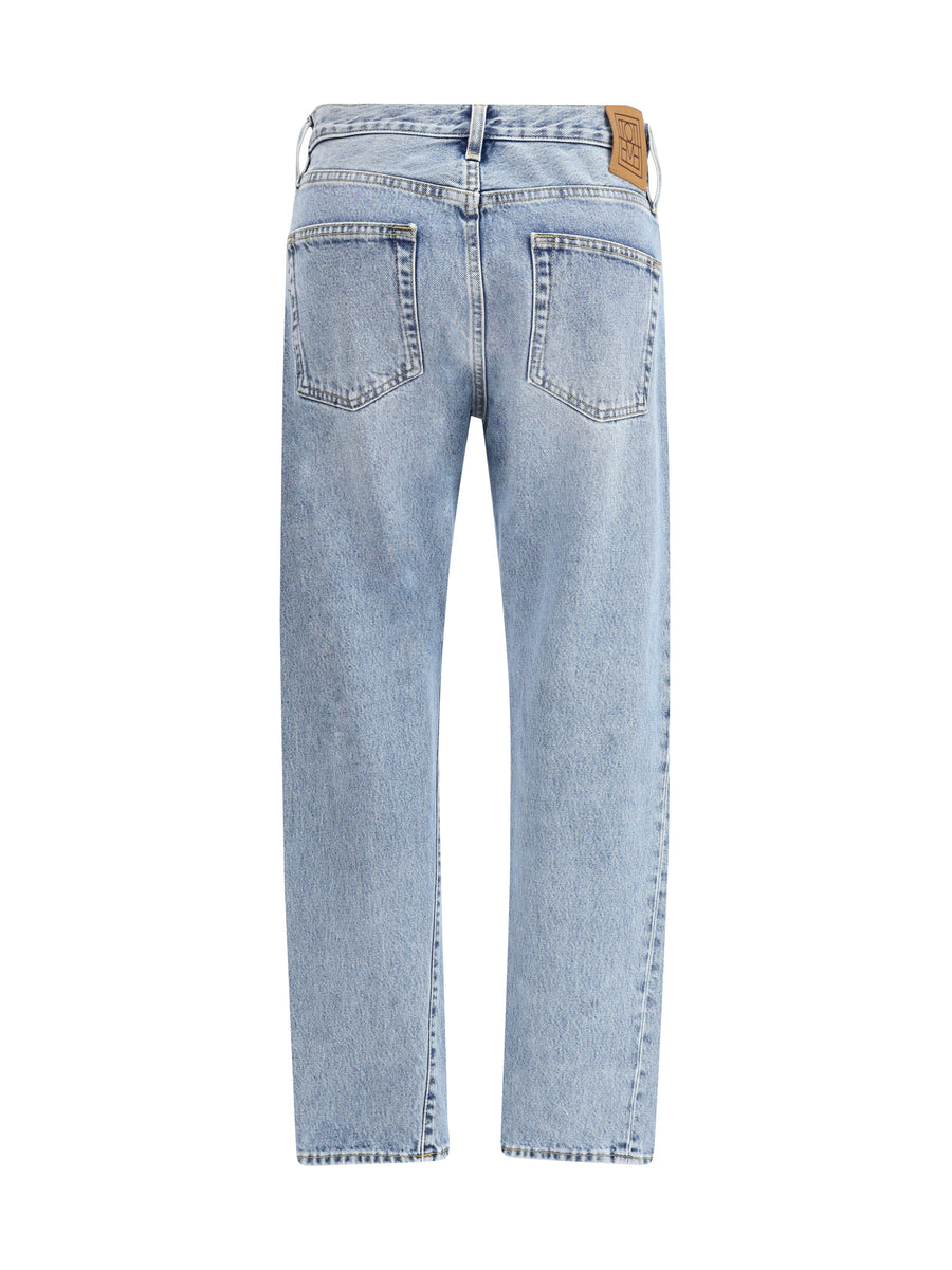 Jeans Twisted Seam Worn Blue Cotton