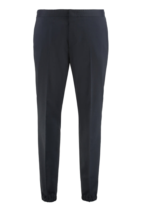 Wool Blend Pants Blue Trousers