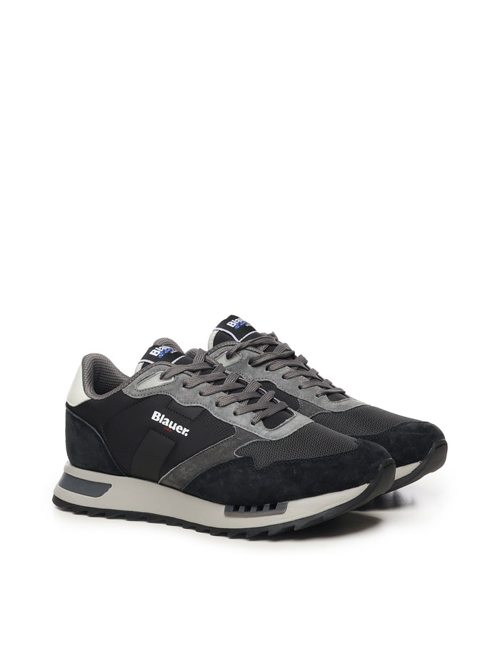 Blauer Sneakers Black/grey Leather(cow)+textile