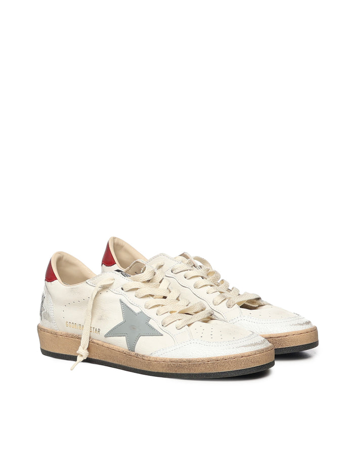 Golden Goose Sneakers White/silver Blue/red Goat Leather ; Cow