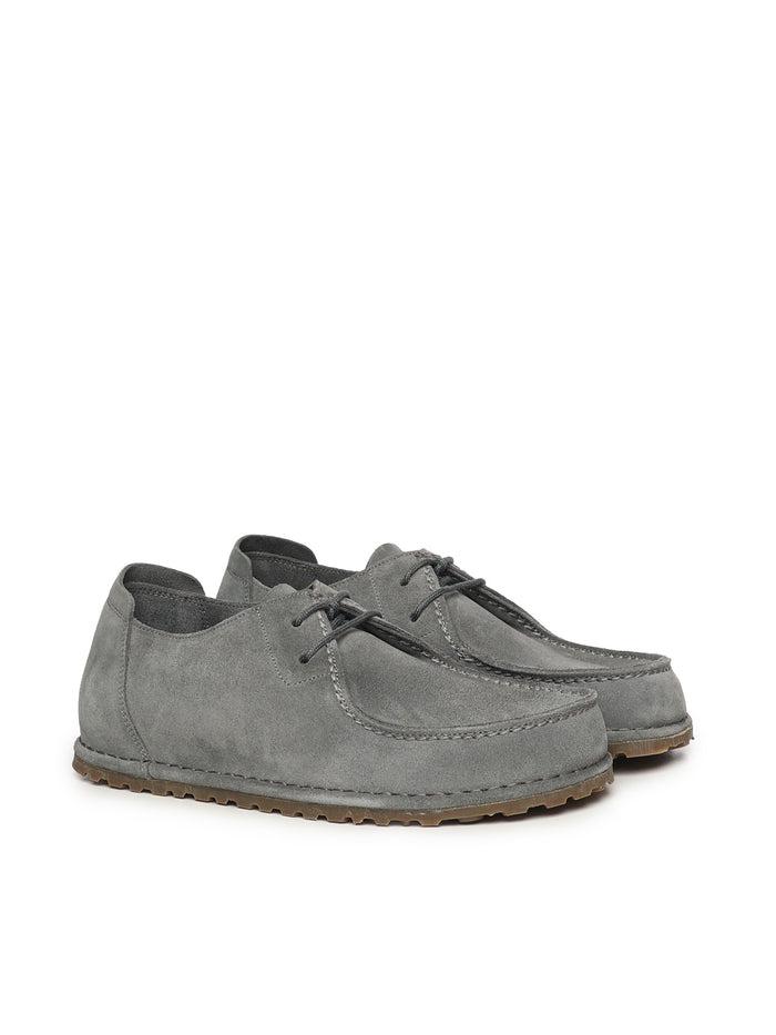 Birkenstock Flat Shoes Basalt Grey Suede Leather