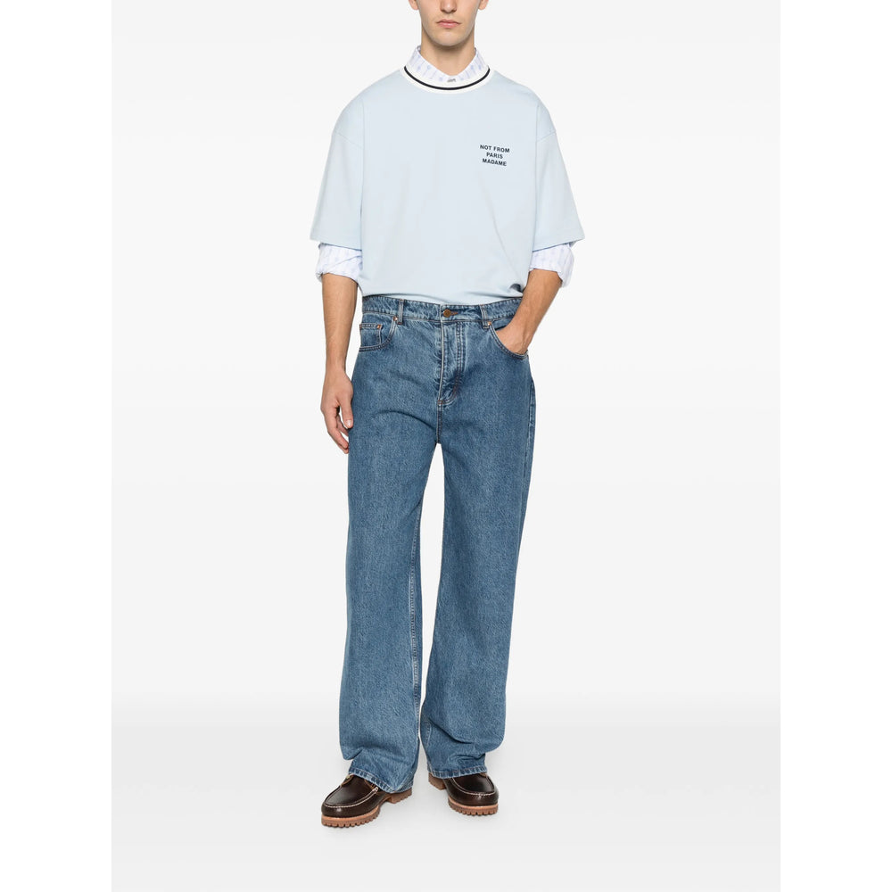 T-Shirt Drole De Monsieur Blue Cotton: T-shirts