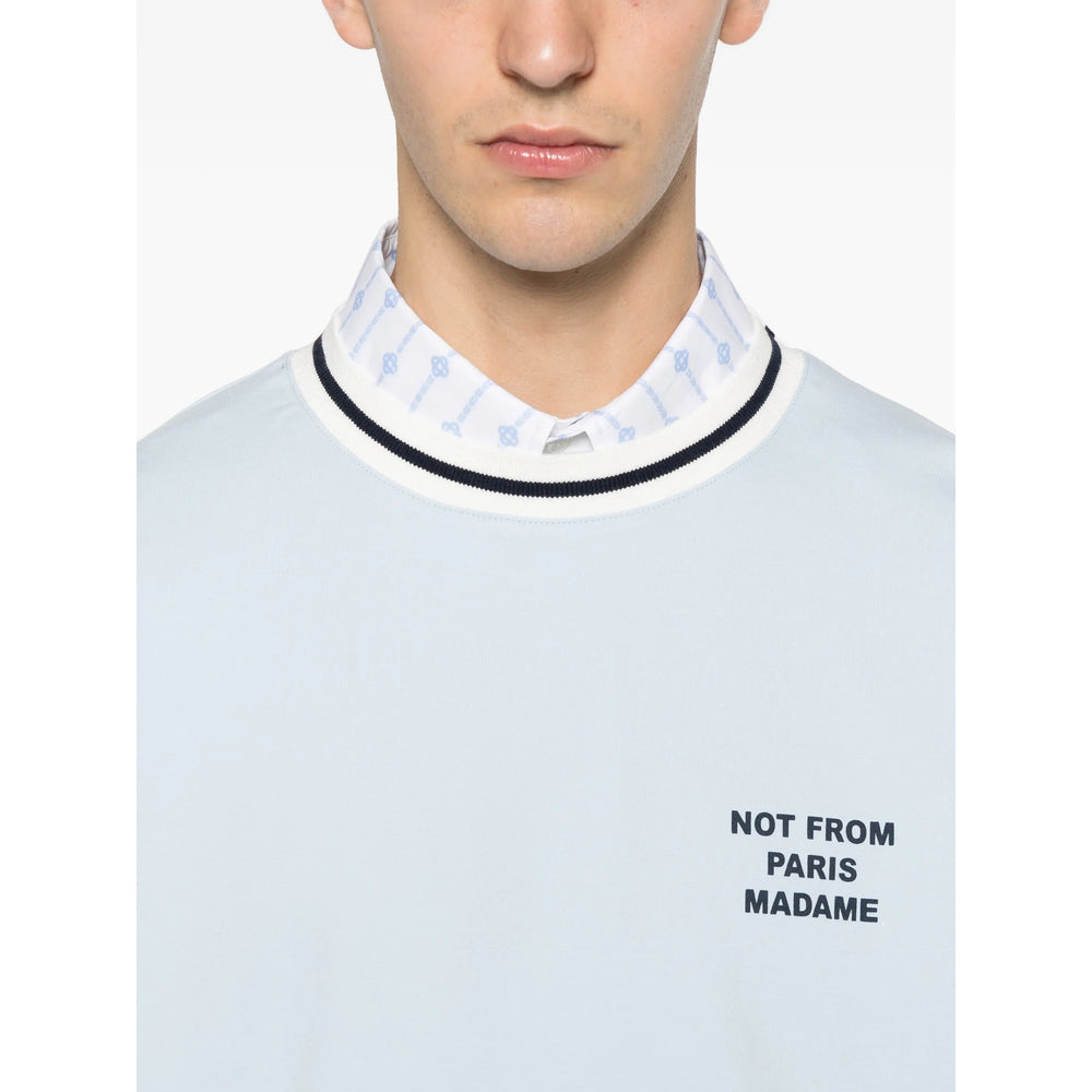 T-Shirt Drole De Monsieur Blue Cotton: T-shirts