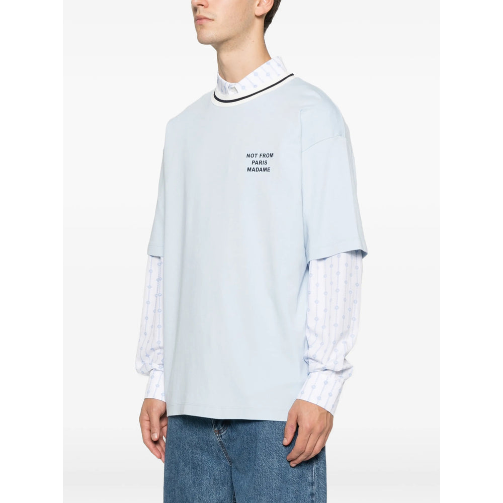 T-Shirt Drole De Monsieur Blue Cotton: T-shirts