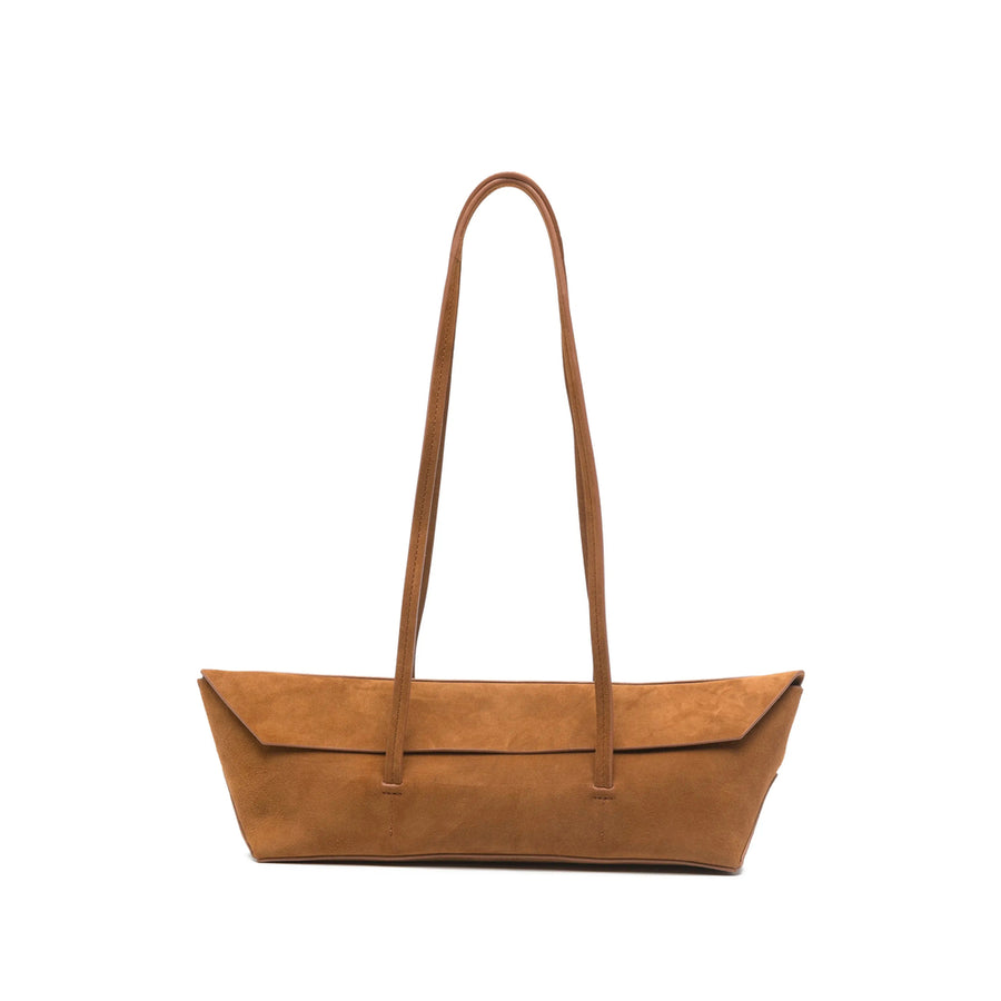 Bag With Logo Detail Brown Calf Suede: 100