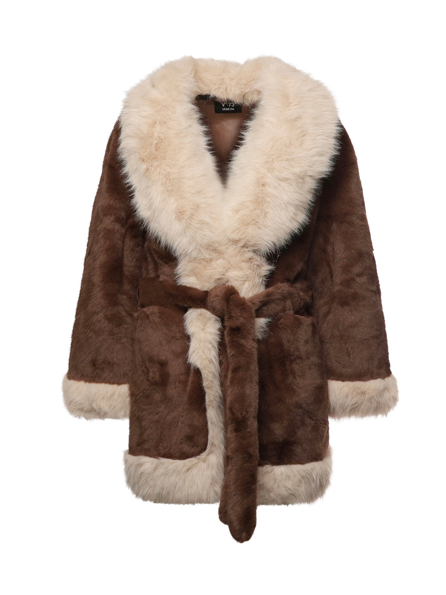 V° 73 Coats Beige/brown Polyester