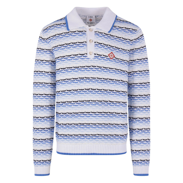 Sweater Casablanca White/blue Cotton: 100