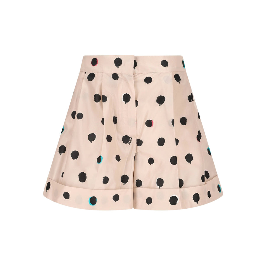 Tailored Polka Dot Silk Shorts Pink
