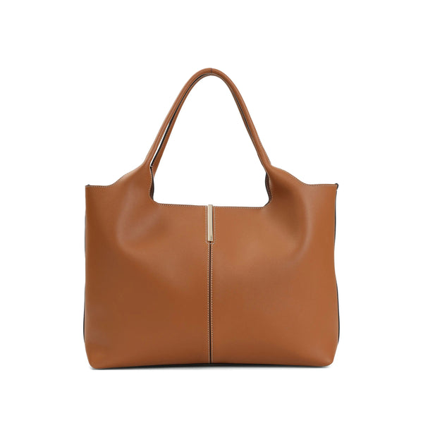 Cognac Brown Tote Bag Calf Leather: 100