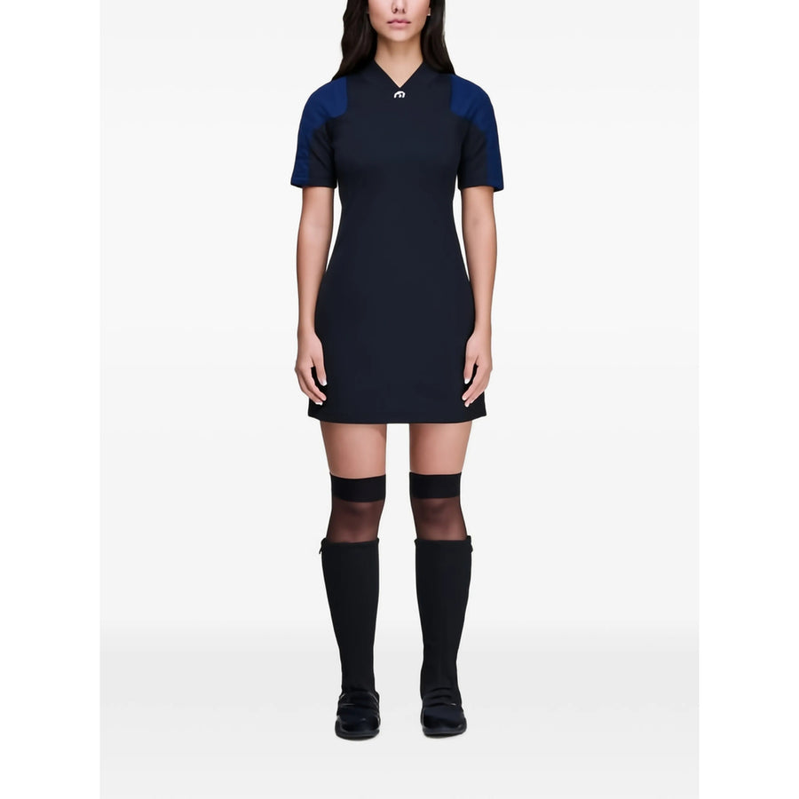 Dress With Logo Detail And Panel Design Black Recycled Polyester Day