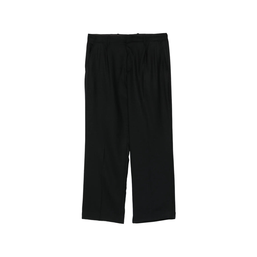 Trousers Wide-Leg Wool Black