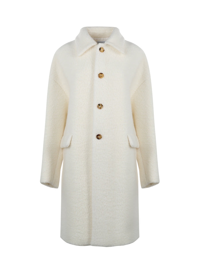 Bottega Veneta Coats White Wool Mohair