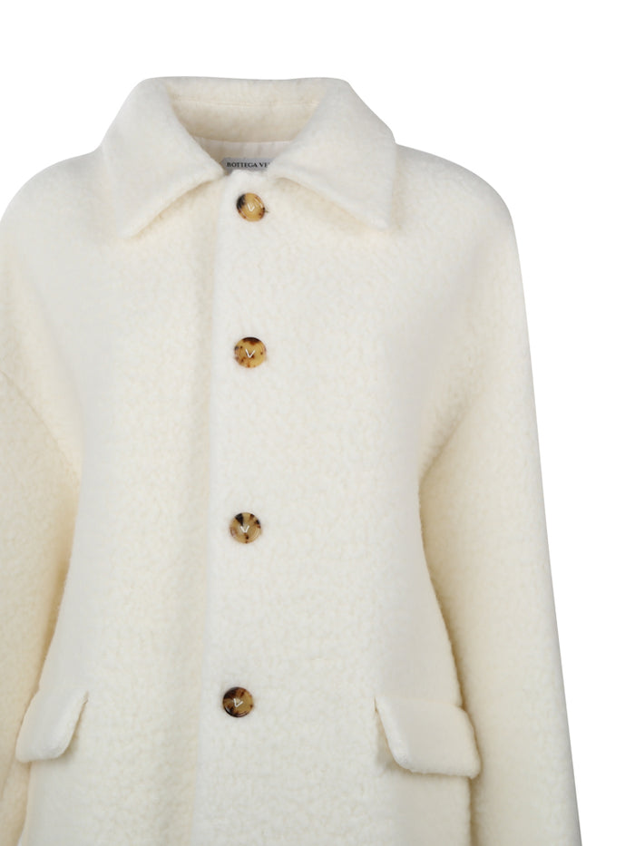 Bottega Veneta Coats White Wool Mohair