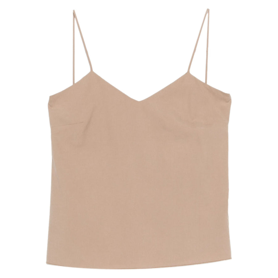 Silk V-Neck Spaghetti Strap Top Neutrals Silk; Lining: Acetate Vests & Tank Tops