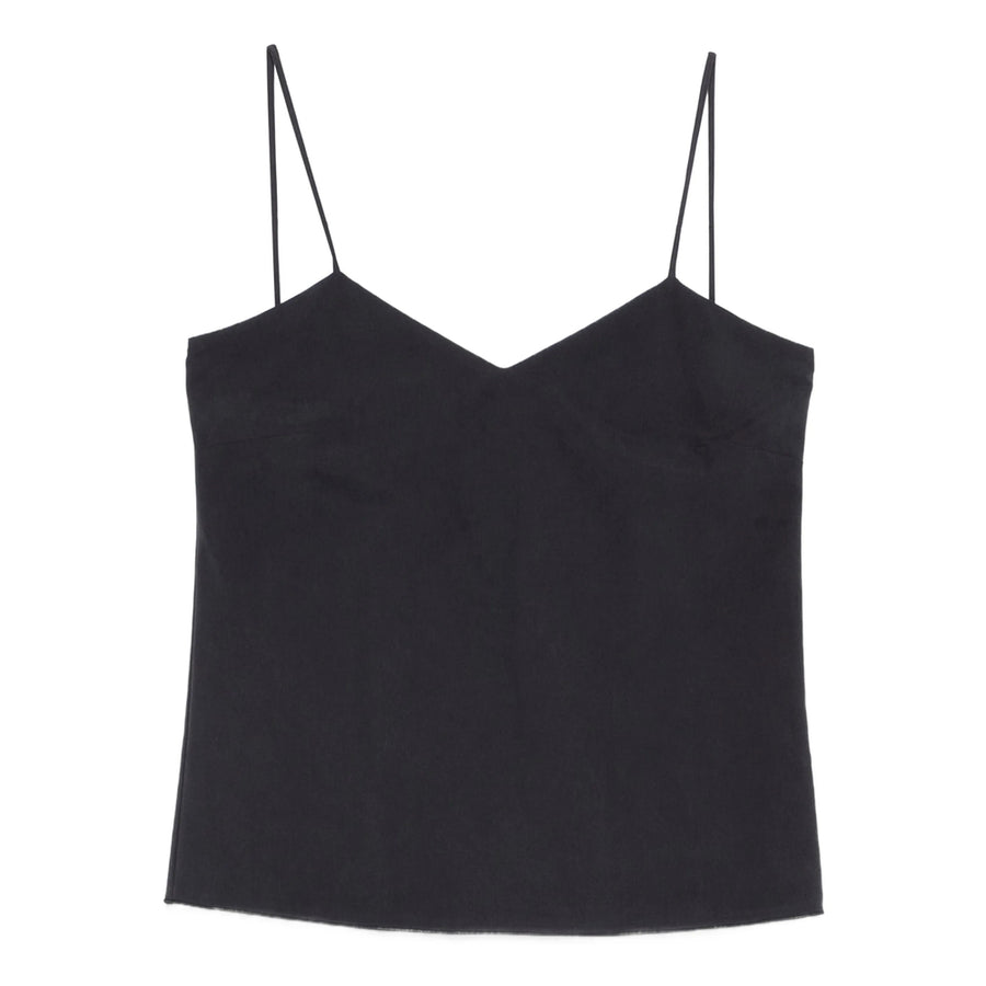 Silk Spaghetti Strap Top Black Silk; Lining: Acetate Blouses