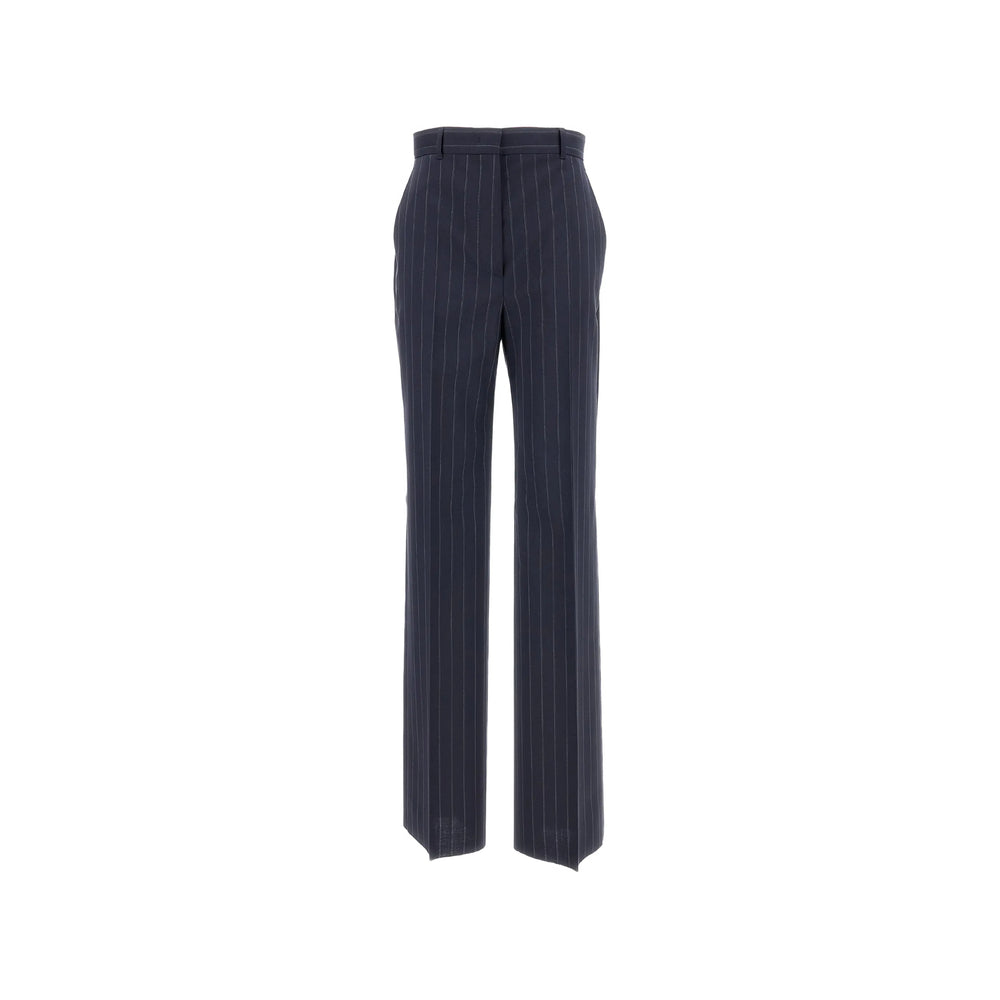 Pant Max Mara Studio Blue/white Wool: 100