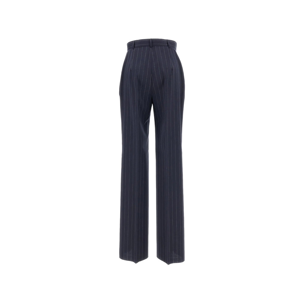 Pant Max Mara Studio Blue/white Wool: 100