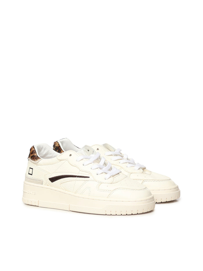D.a.t.e. Sneakers White-leopard Leather